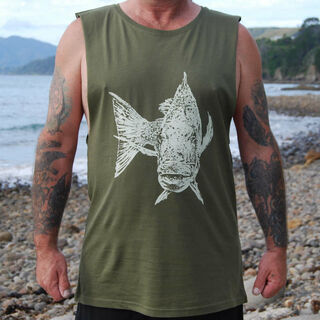 Tank Tee Snapper/Snapper Fern Skeleton Print
