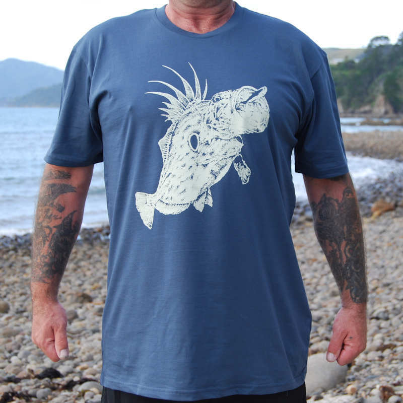 T-Shirt John Dory/Snapper Fern Skeleton Print
